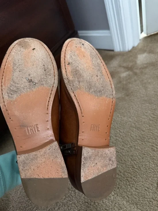 Frye Tan Leather Boots with Buckle Detail - Picture 2 of 5